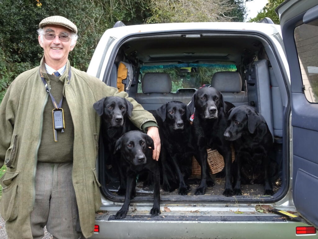 A few lovely dogs and just about the best shoot host around. Will Buckley of the Hook shoot.